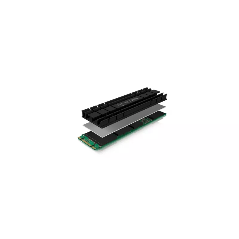 ICY BOX IB-M2HS-701 M.2 NVMe SSD Kühlkörper/Kühler Schwarz 1 Stk.
