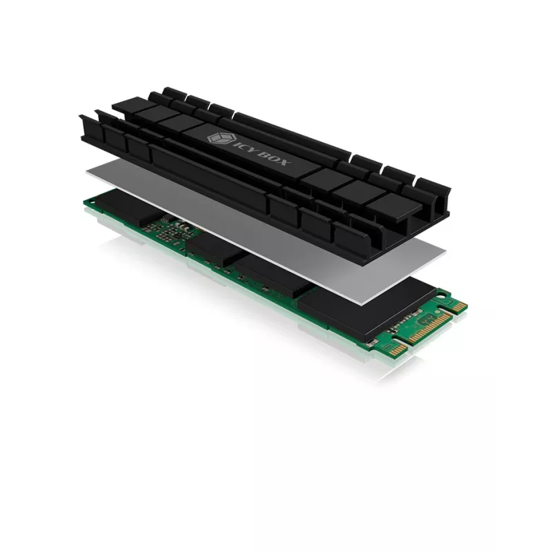 ICY BOX IB-M2HS-701 M.2 NVMe SSD Kühlkörper/Kühler Schwarz 1 Stk.