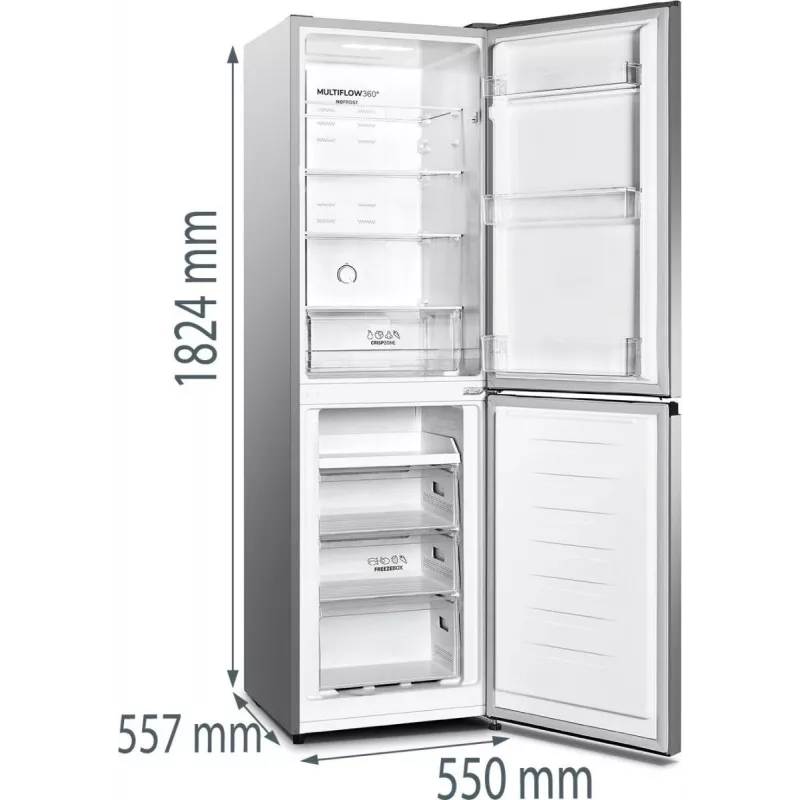 Gorenje NRK418DCS4 Freistehend 256 L Grau