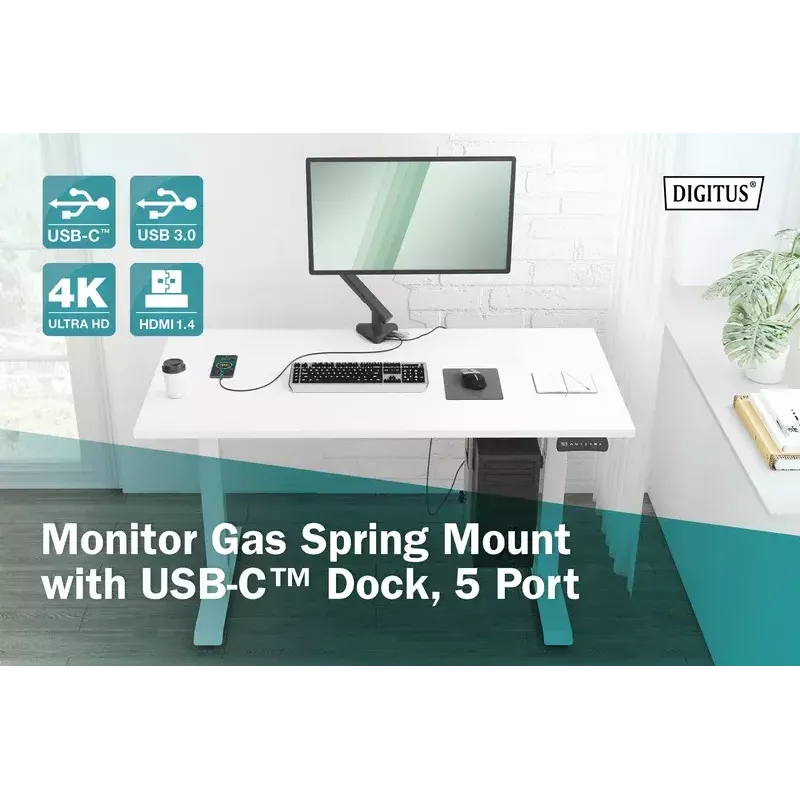 Monitorhalterung Digitus DA-90405 mit Dockingstation