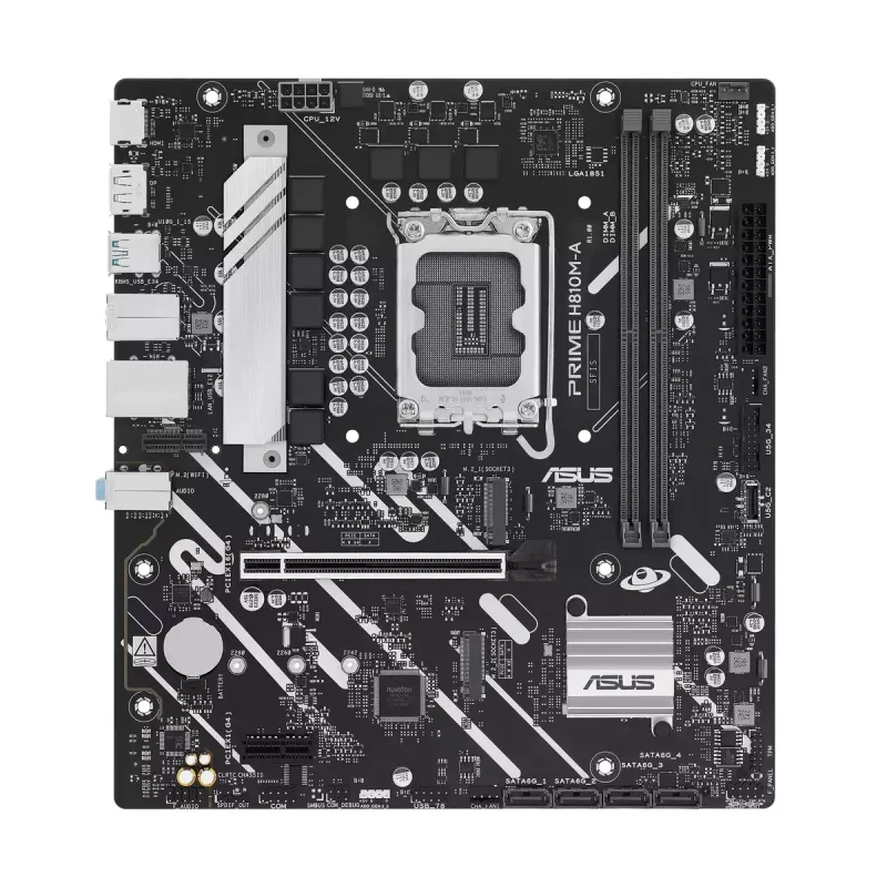 Motherboard ASUS PRIME H810M-A-CSM — Intel H810, LGA 1851, microATX, 2× DDR5 DIMM (bis zu 128 GB), 2× M.2, 4× SATA III, PCIe 4.0
