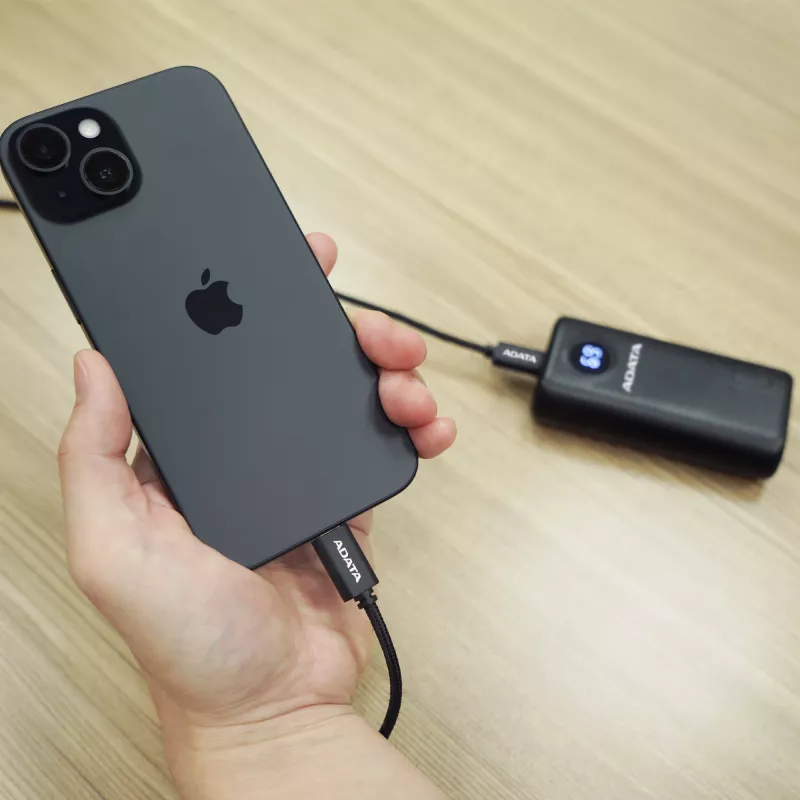 USB-C-auf-USB-C-Kabel ADATA CACC-200PN-BK, USB 2.0, 2 m, schwarz
