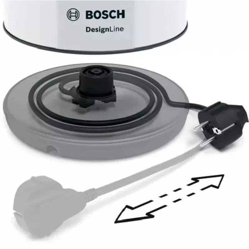 Bosch TWK3P421 elektrischer Wasserkocher 1,7 L 2400 W Schwarz, Weiß