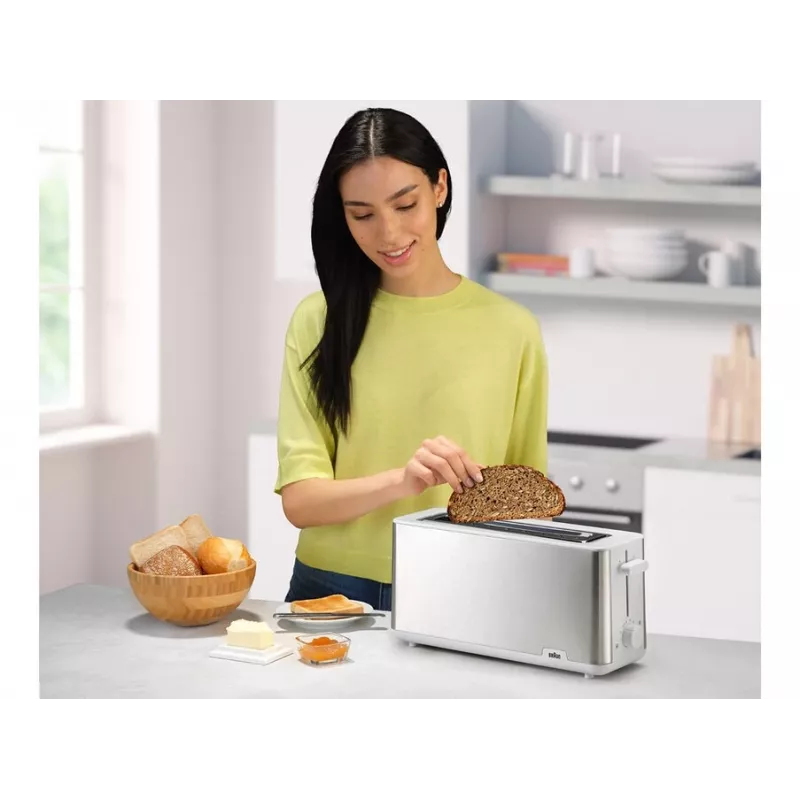 Toaster Braun HT 1610 1030 W Edelstahl Weiß