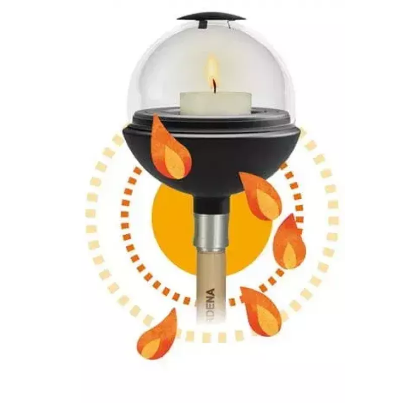 Kerzenhalter Gardena 11430-20 Schwarz Transparent Rund Stange 1 Stück