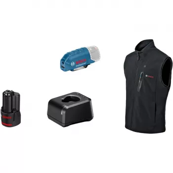 Bosch GHV 12+18V XA Professional Heizjacke Größe M schwarz mit Ladegerät und Akku