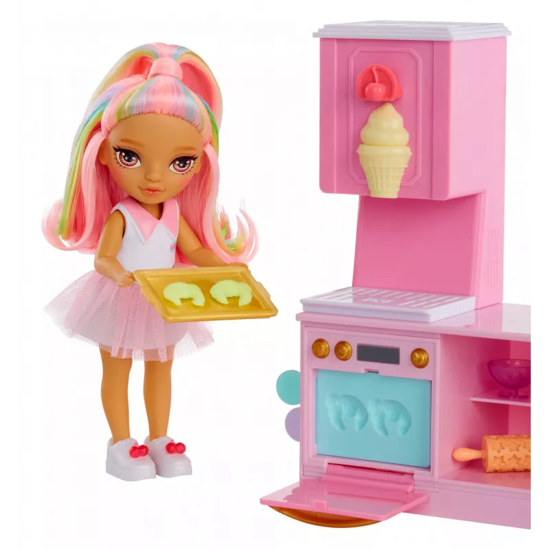 Rainbow High Little Dessert Shop mit Kandy Playset, Modepuppe, weiblich, 4 Jahre, 140 mm, mehrfarbig