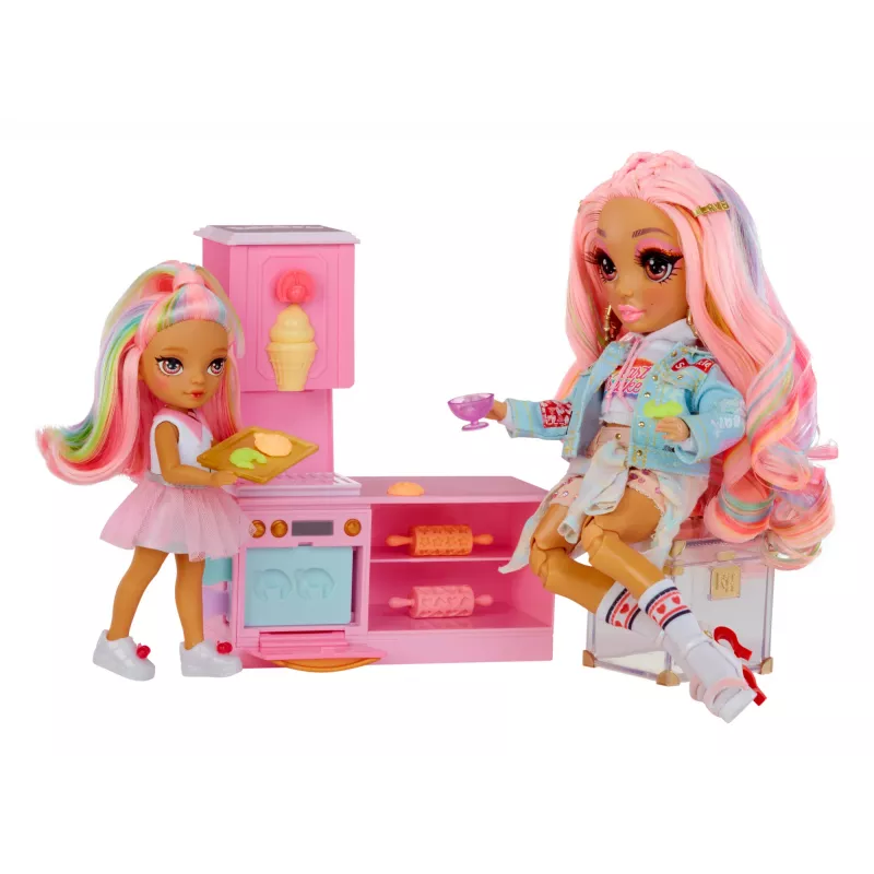 Rainbow High Little Dessert Shop mit Kandy Playset, Modepuppe, weiblich, 4 Jahre, 140 mm, mehrfarbig