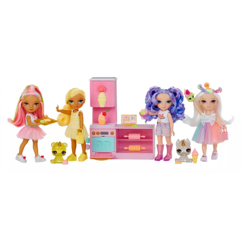 Rainbow High Little Dessert Shop mit Kandy Playset, Modepuppe, weiblich, 4 Jahre, 140 mm, mehrfarbig