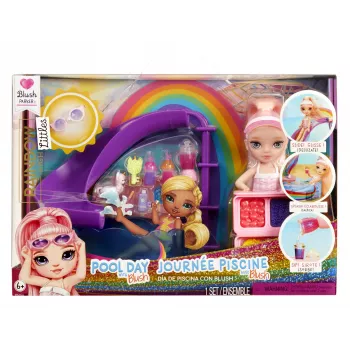 Rainbow High Little Pool Day with Blush Playset, Modepuppe, Weiblich, 4 Jahr(e), 140 mm, Mehrfarbig