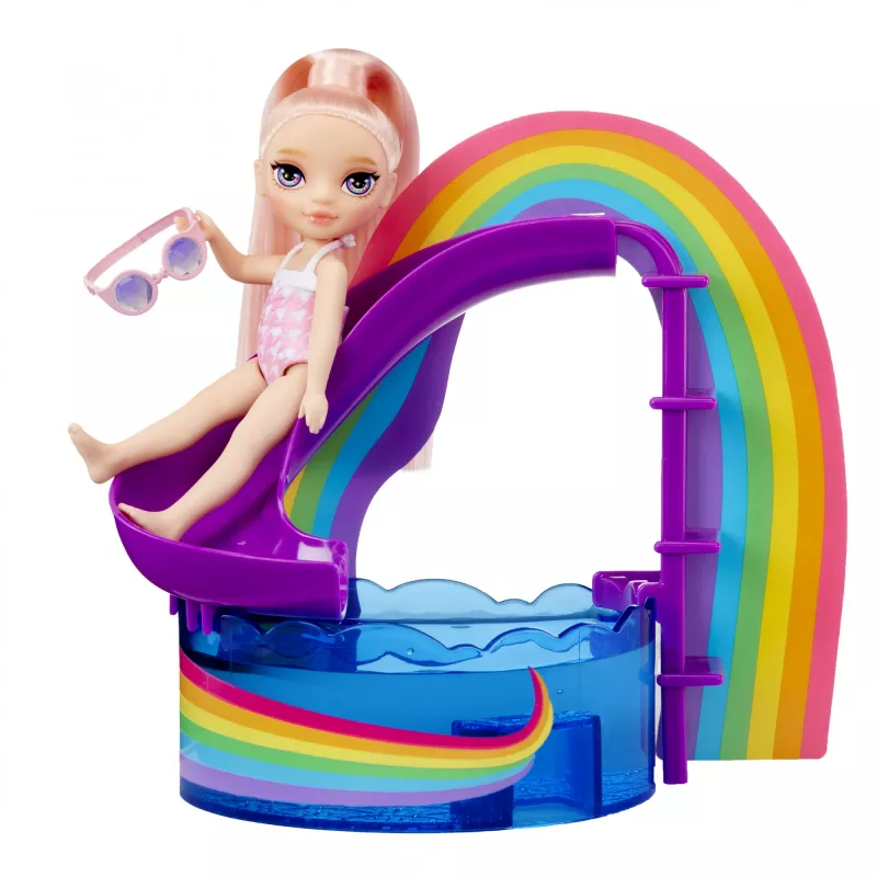 Rainbow High Little Pool Day with Blush Playset, Modepuppe, Weiblich, 4 Jahr(e), 140 mm, Mehrfarbig