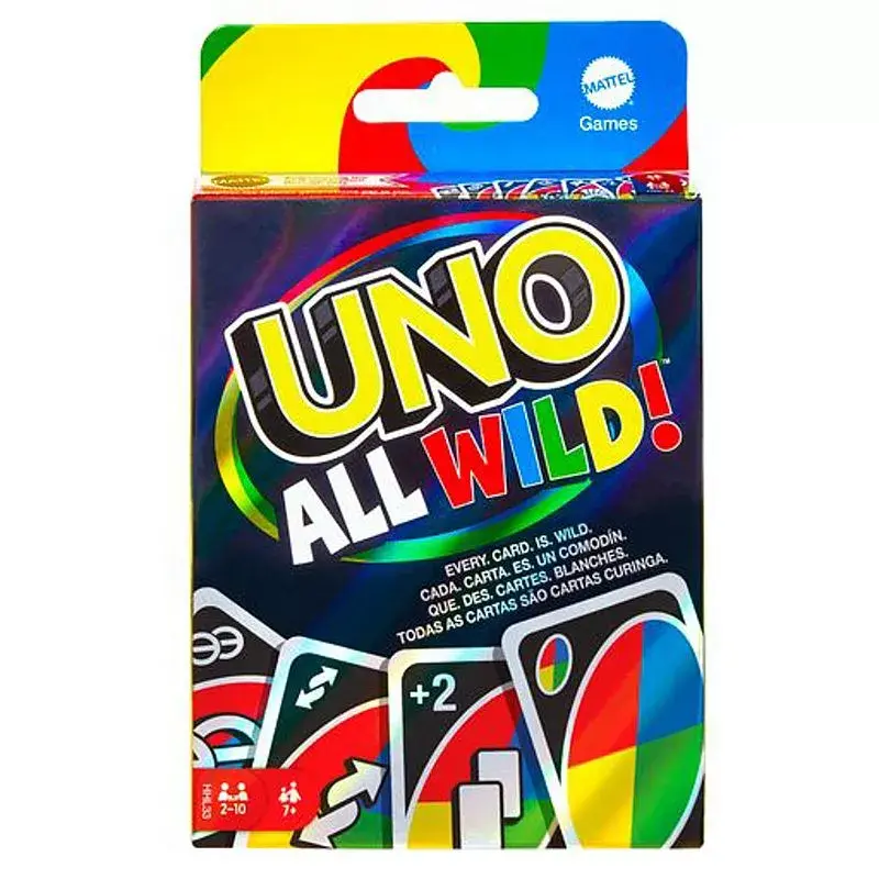 Kartenspiel MATTEL Games UNO All Wild — Familienkartenspiel, empfohlenes Alter 7+
