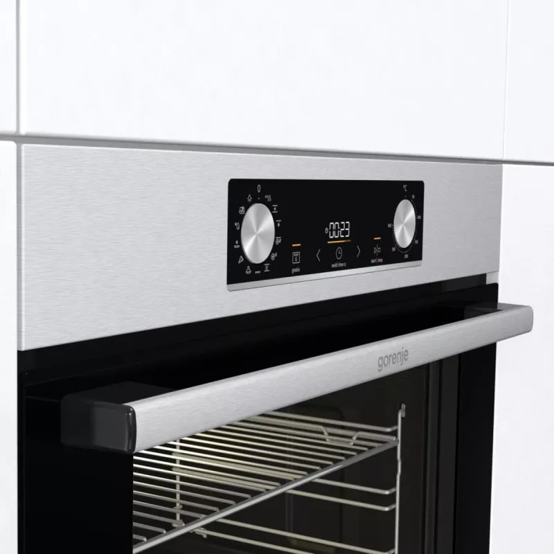 Einbau-Elektrobackofen Gorenje BIGSPACE 77 L 3500 W — weiß, Touch- und Drehregler, Halogenlampe