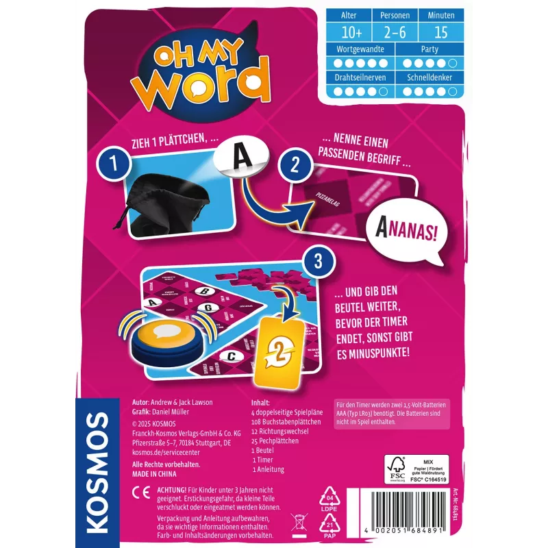 Kosmos 47856163 Brett-/Kartenspiel 15 min Wort