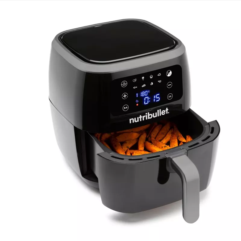 Heißluftfritteuse NUTRIBULLET XXL Digital Heißluftfritteuse 7 L 1800 W Schwarz, 8 Programme, Touch-Steuerung