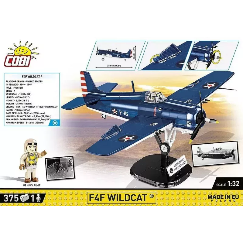 Bausteine COBI F4F Wildcat Northrop Grumman 375 Teile