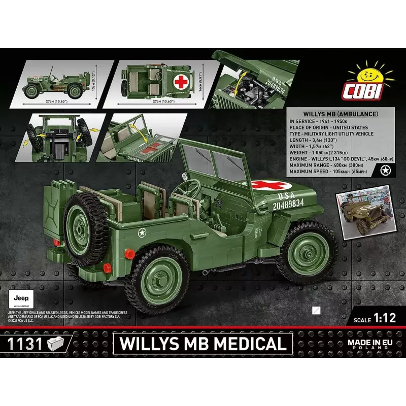 Bausatz COBI Willys MB Medical 1131 Teile ab 10 Jahren