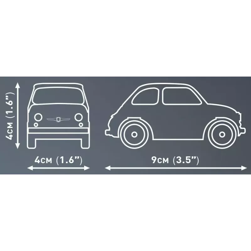 Konstruktionsspielzeug Cobi Fiat Abarth 595 Modell 24514 — Maßstab 1:35, sammelbares Baufahrzeug