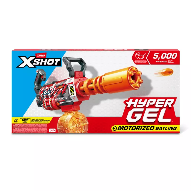 Gel Blaster Zuru XSHOT Hyper Gel Gatling Blaster – motorisierter Spielzeug-Blaster mit rotierendem Lauf