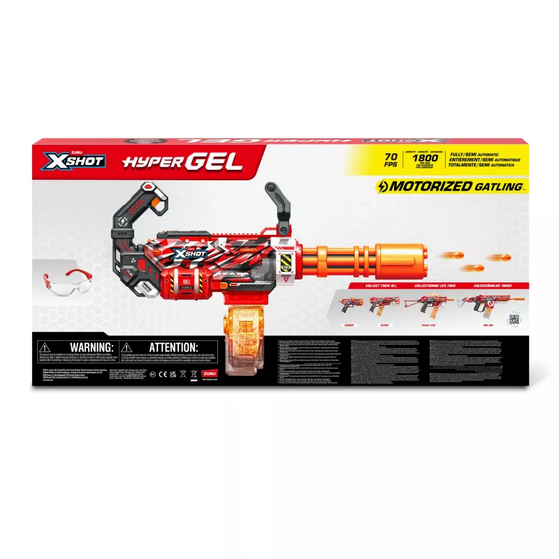 Gel Blaster Zuru XSHOT Hyper Gel Gatling Blaster – motorisierter Spielzeug-Blaster mit rotierendem Lauf