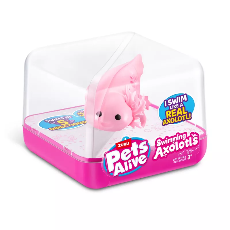 Stofftier Zuru Pets Alive Schwimmende Axolotl Plüschtier, Katzenspielzeuggröße, Modell 9556UQ1