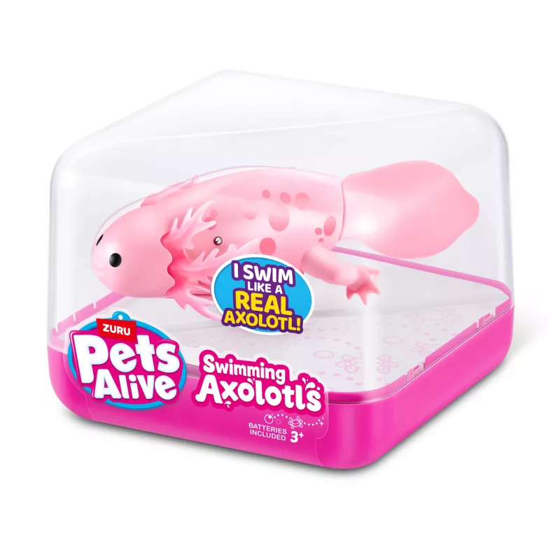 Stofftier Zuru Pets Alive Schwimmende Axolotl Plüschtier, Katzenspielzeuggröße, Modell 9556UQ1