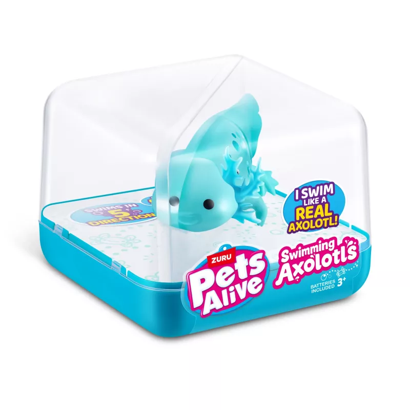Stofftier Zuru Pets Alive Schwimmende Axolotl Plüschtier, Katzenspielzeuggröße, Modell 9556UQ1