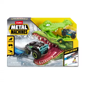ZURU Metal Machines - Spielset Krokodilangriff Rennbahn+ Auto