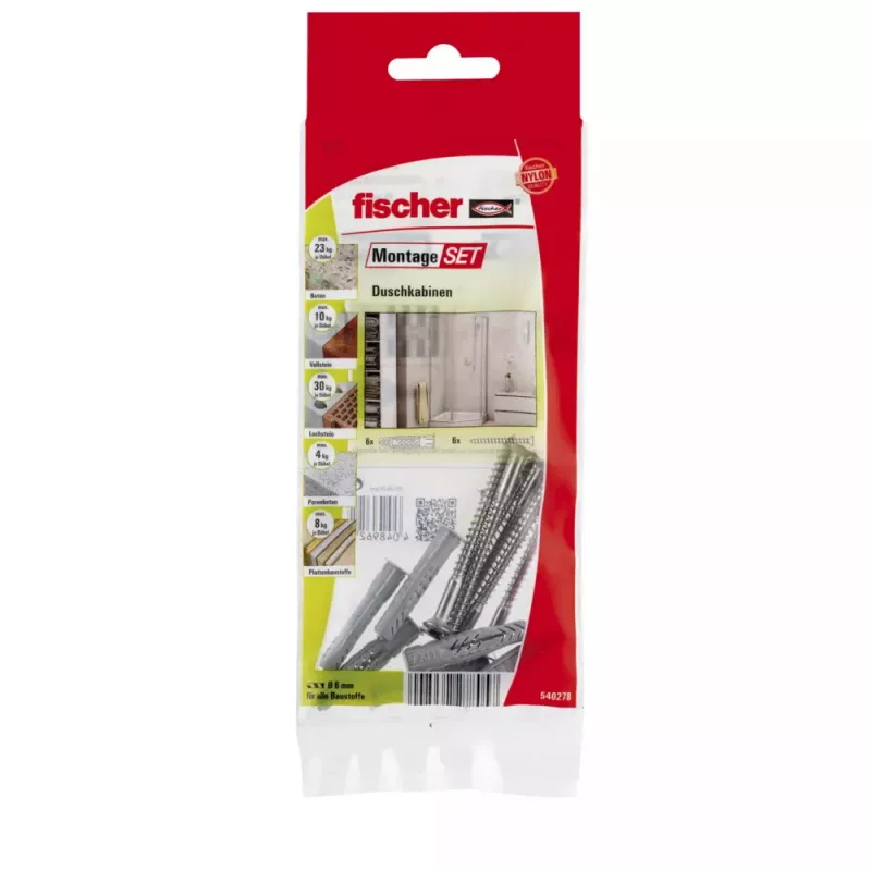 Schrauben- und Dübelset Fischer MontageSet B 6 Stück