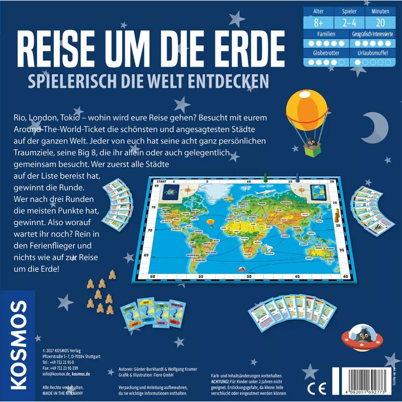 Kosmos Reise um die Erde Spielerisch die Welt entdecken Brettspiel Reise-/Abenteuerspiel