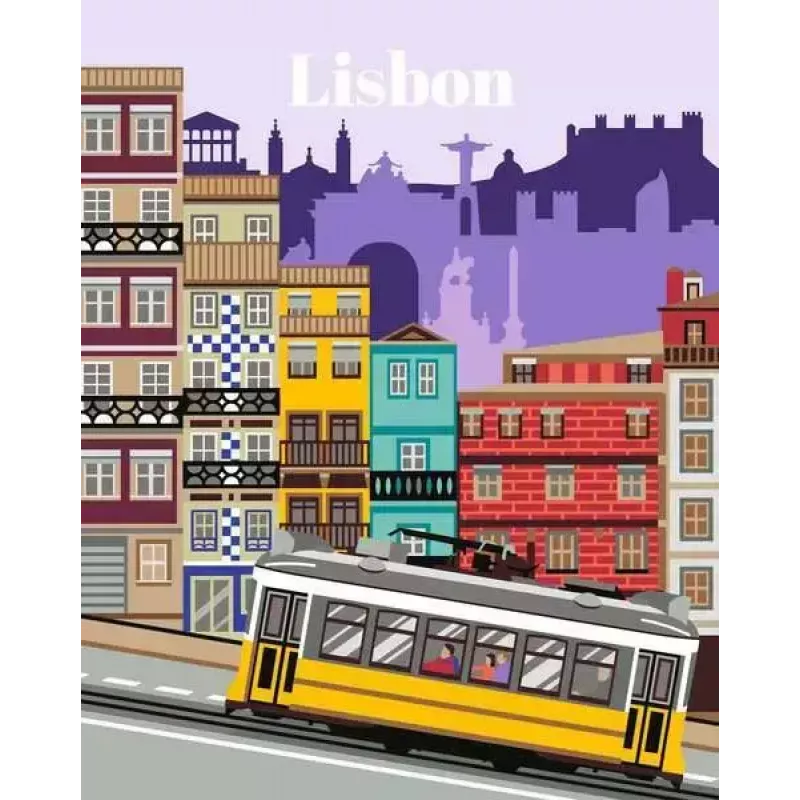 Puzzlekit Ravensburger CreArt Colorful Lisbon — Malen-nach-Zahlen-Puzzle, Modell 25522