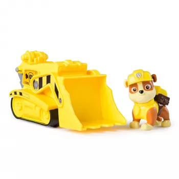 PAW Patrol, Rubbles Bulldozer Spielzeug-LKW mit Sammel-Actionfigur, nachhaltig bewusste Kinderspielzeuge für Jungen & Mädchen ab 3 Jahren