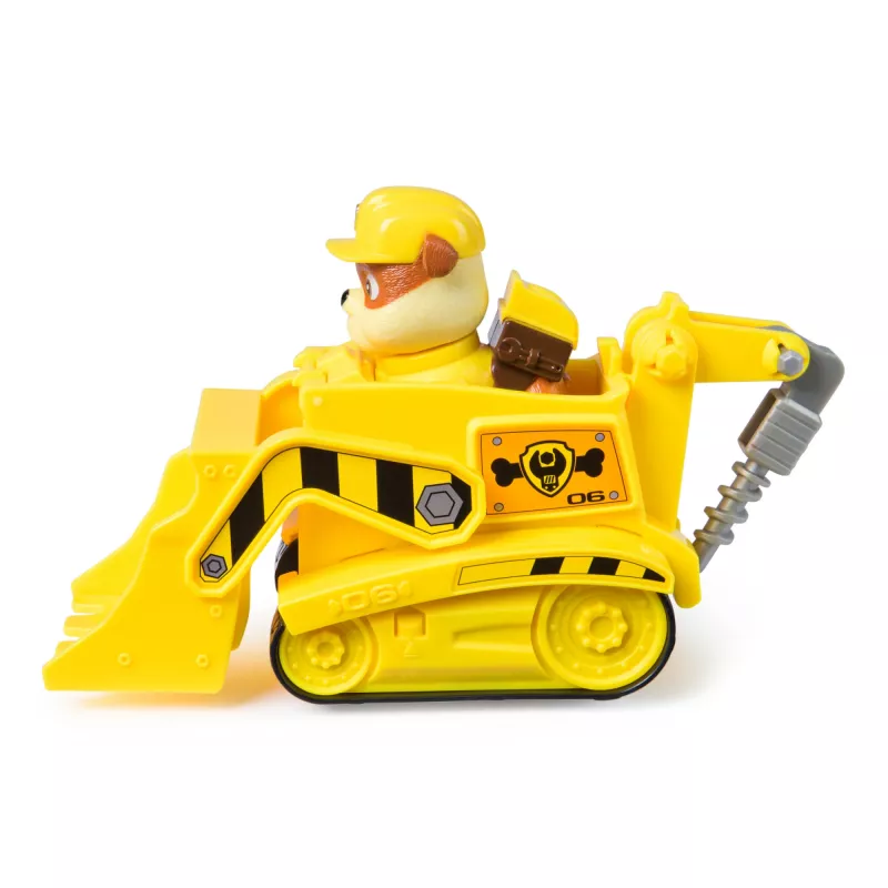PAW Patrol, Rubbles Bulldozer Spielzeug-LKW mit Sammel-Actionfigur, nachhaltig bewusste Kinderspielzeuge für Jungen & Mädchen ab 3 Jahren