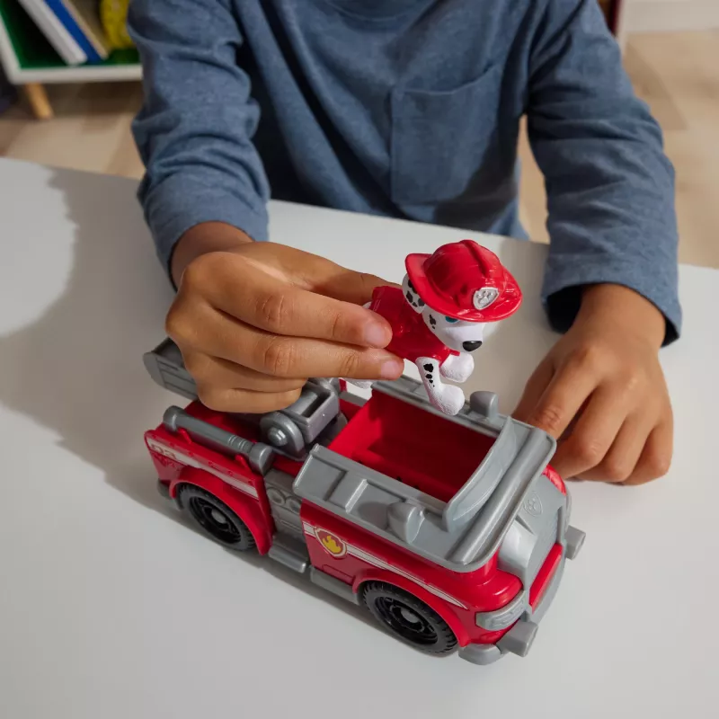 PAW Patrol, Marshalls Feuerwehrauto, Spielfahrzeug mit sammelbarer Actionfigur, nachhaltig hergestelltes Kinderspielzeug für Jungen und Mädchen ab 3 Jahren