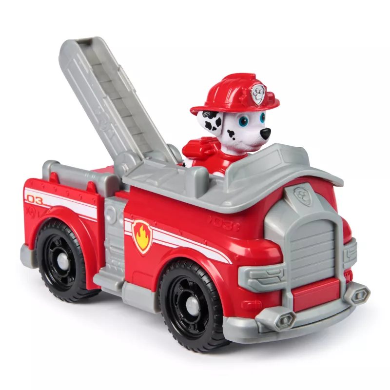 PAW Patrol, Marshalls Feuerwehrauto, Spielfahrzeug mit sammelbarer Actionfigur, nachhaltig hergestelltes Kinderspielzeug für Jungen und Mädchen ab 3 Jahren