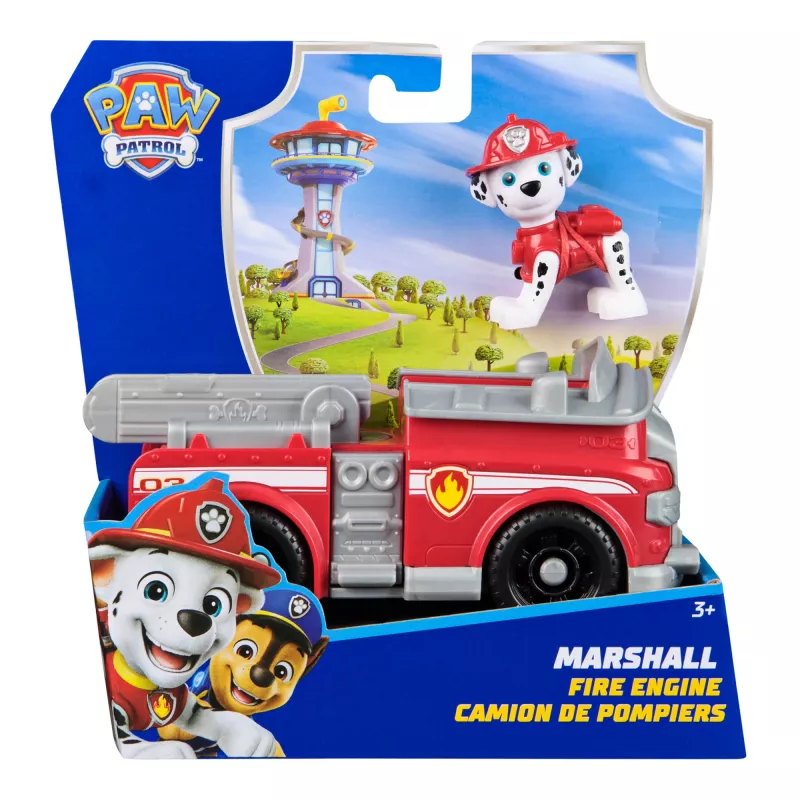 PAW Patrol, Marshalls Feuerwehrauto, Spielfahrzeug mit sammelbarer Actionfigur, nachhaltig hergestelltes Kinderspielzeug für Jungen und Mädchen ab 3 Jahren