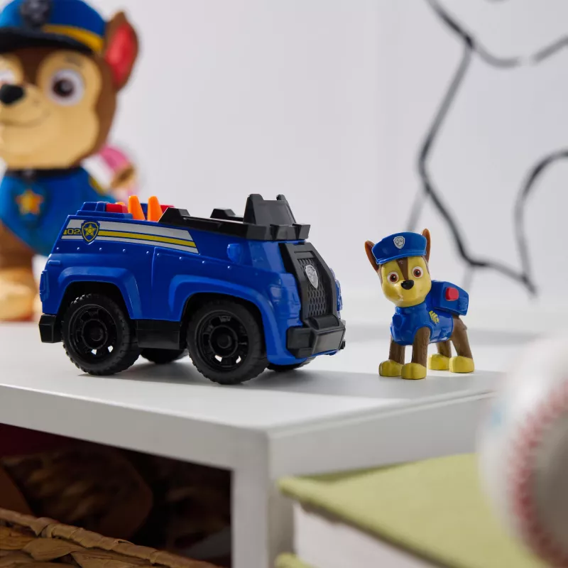 PAW Patrol, Chases Einsatzwagen, Spielzeugauto mit Sammelfigur, nachhaltiges Kinderspielzeug für Jungen und Mädchen ab 3 Jahren