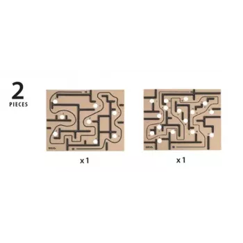 BRIO 34030 Labyrinth Ersatzplatten (2 Stück), Geschicklichkeitsspiel, braun/schwarz, ab 6 Jahren