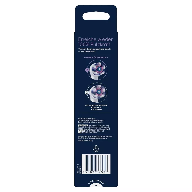 Oral-B 373210 Zahnbürstenkopf 2 Stück Weiß