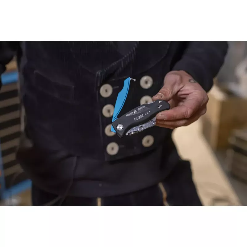 Klappmesser mit Verriegelung HAZET 2157-1 Schwarz Blau