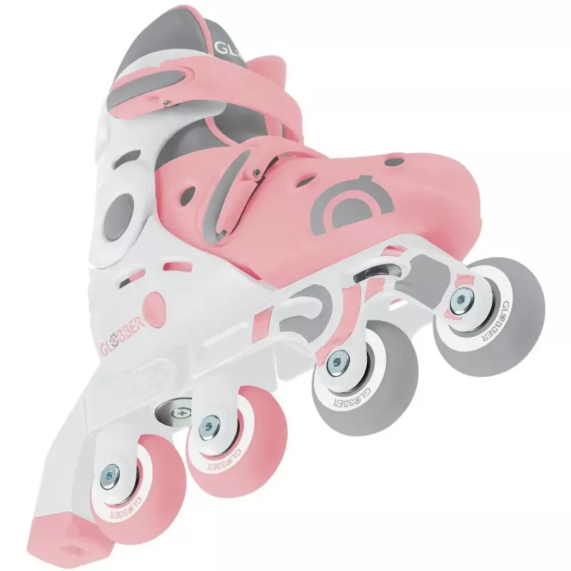 Kinder-Lernrollschuhe GLOBBER 2 in 1 Größe 30–33 rosa – verstellbares Inline-/Quad-Set für Anfänger