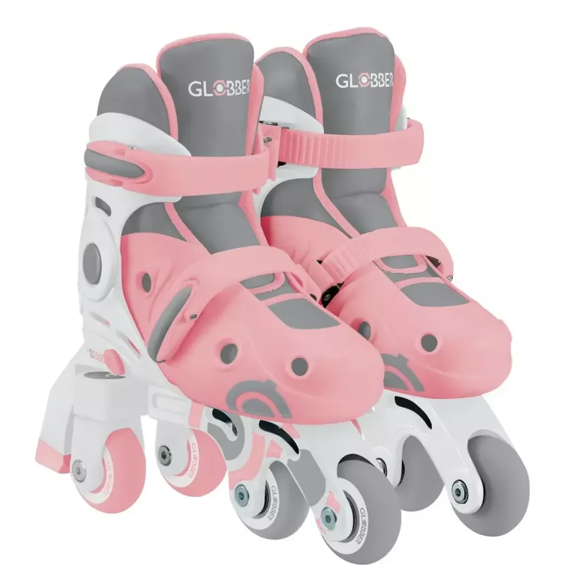 Kinder-Lernrollschuhe GLOBBER 2 in 1 Größe 30–33 rosa – verstellbares Inline-/Quad-Set für Anfänger