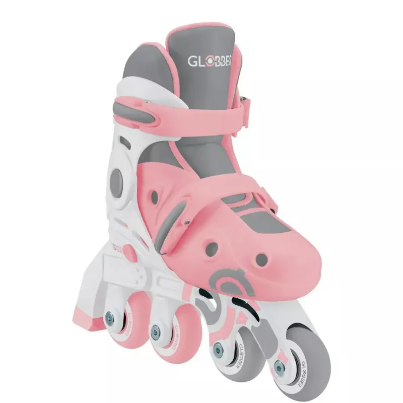Kinder-Lernrollschuhe GLOBBER 2 in 1 Größe 30–33 rosa – verstellbares Inline-/Quad-Set für Anfänger