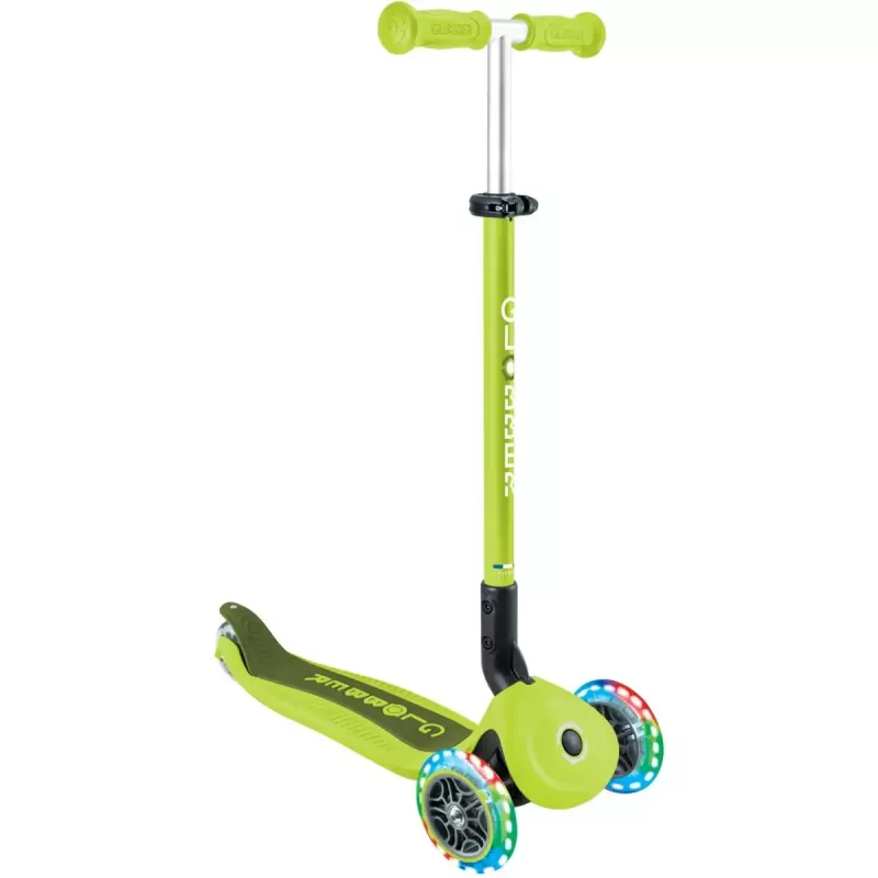 Tretroller GLOBBER Go-Up Active Lights — höhenverstellbar, LED-Lichter, limette