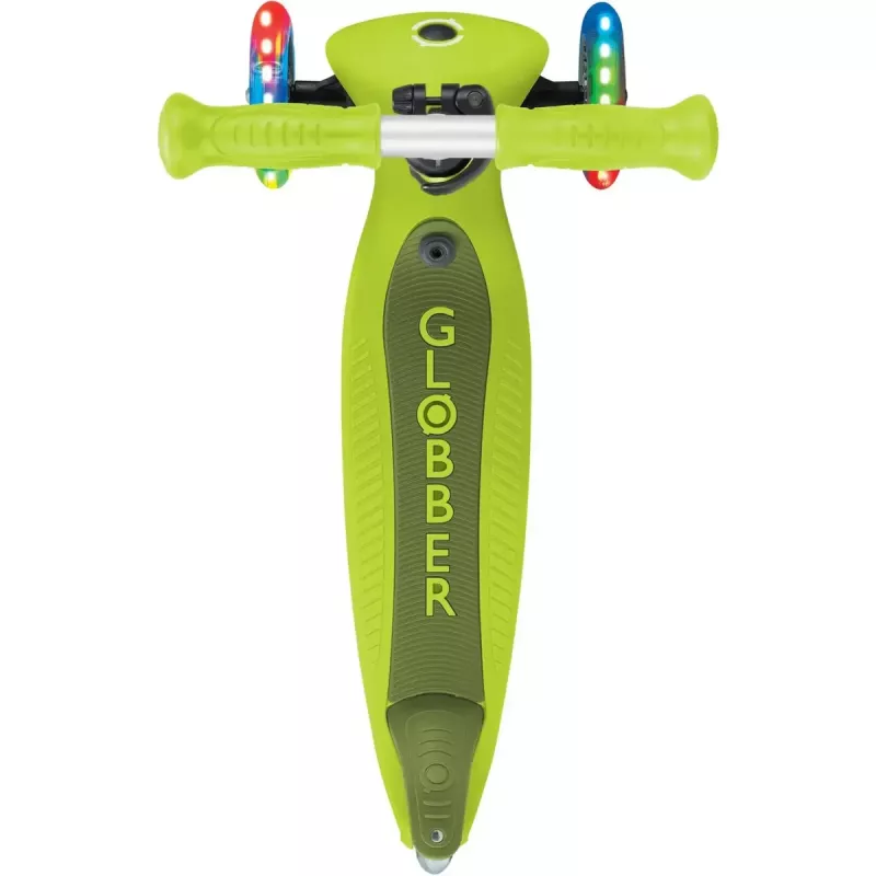 Tretroller GLOBBER Go-Up Active Lights — höhenverstellbar, LED-Lichter, limette