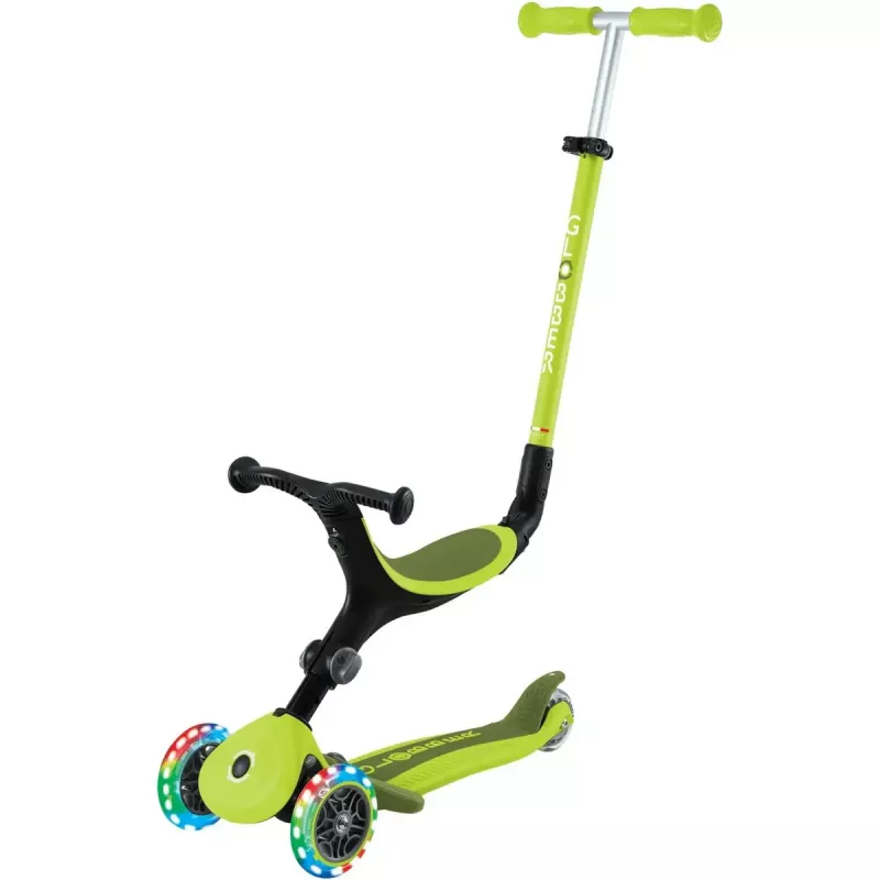 Tretroller GLOBBER Go-Up Active Lights — höhenverstellbar, LED-Lichter, limette
