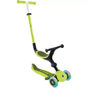 Tretroller GLOBBER Go-Up Active Lights — höhenverstellbar, LED-Lichter, limette