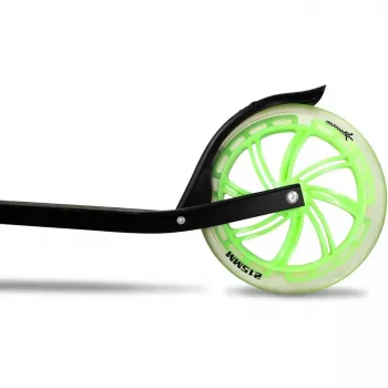Kick scooter Muuwmi GLOW mit 215 mm leuchtenden Rädern, schwarz/grün