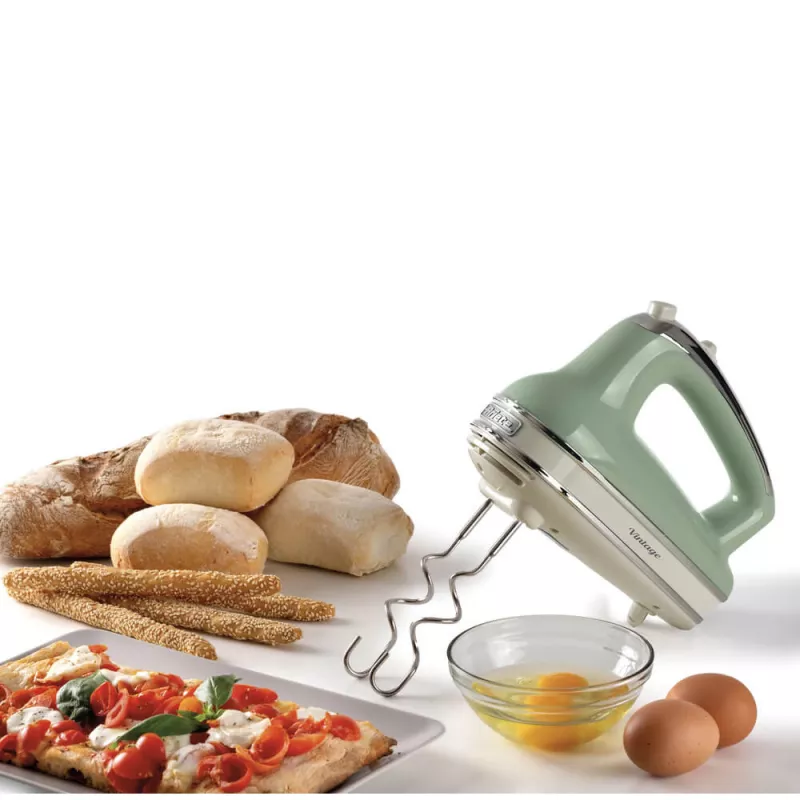 Ariete 1548 Mixer Vintage, 450W, 5 Geschwindigkeiten, Turbofunktion, 2 Schneebesen, Grün