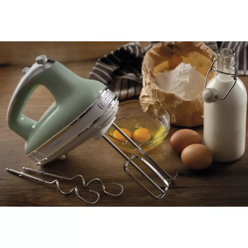 Ariete 1548 Mixer Vintage, 450W, 5 Geschwindigkeiten, Turbofunktion, 2 Schneebesen, Grün